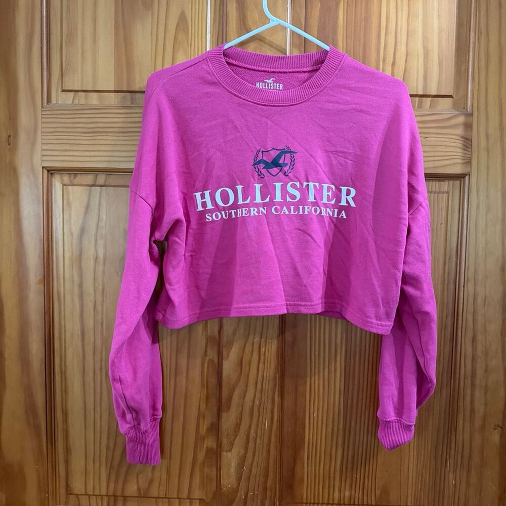 Hollister Southern California Pink Cropped Crewneck Sweatshirt XXsmall